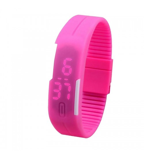 Wrist Band Style LED Watch, Bracelet Digital Watch for Kids, Pink Color